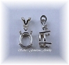 OVAL WIRE BASKET PENDANT W/ONE ACCENT STONE - SERIES 001-051